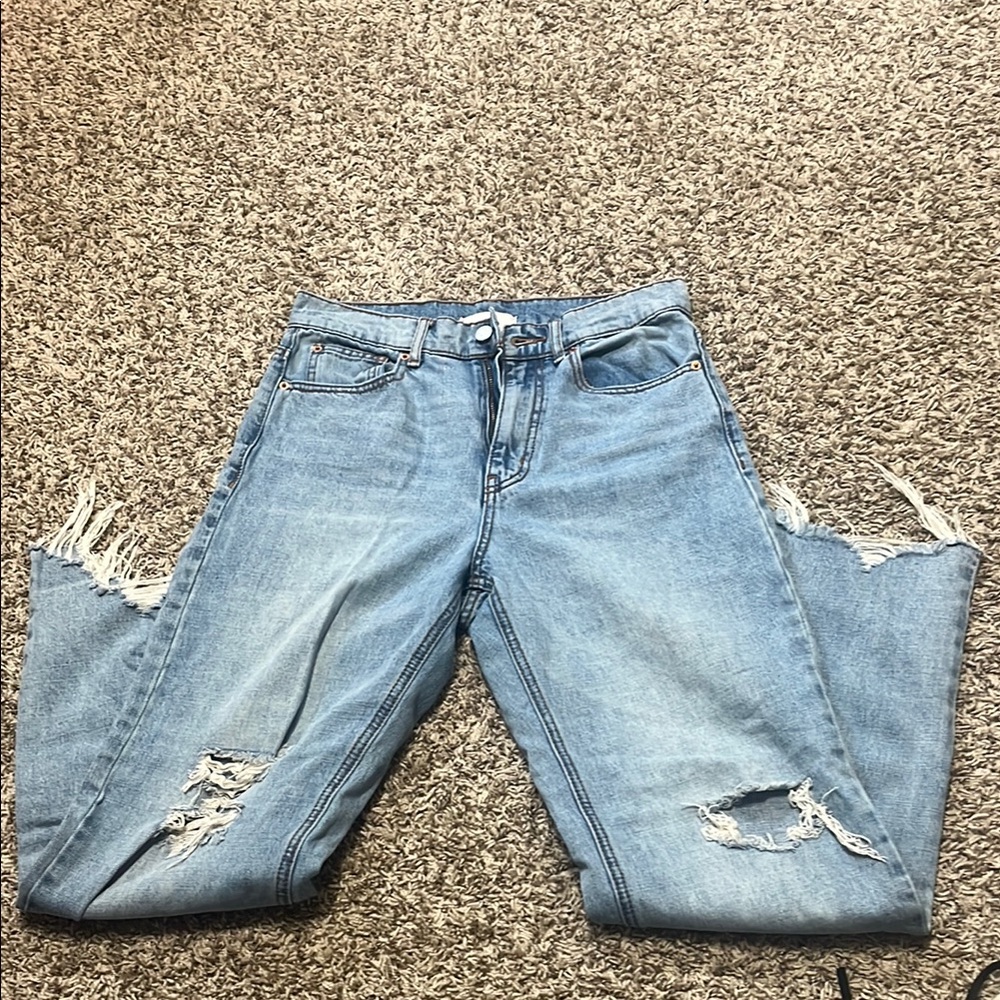 BDG Blue Boyfriend Jeans Distressed Style
